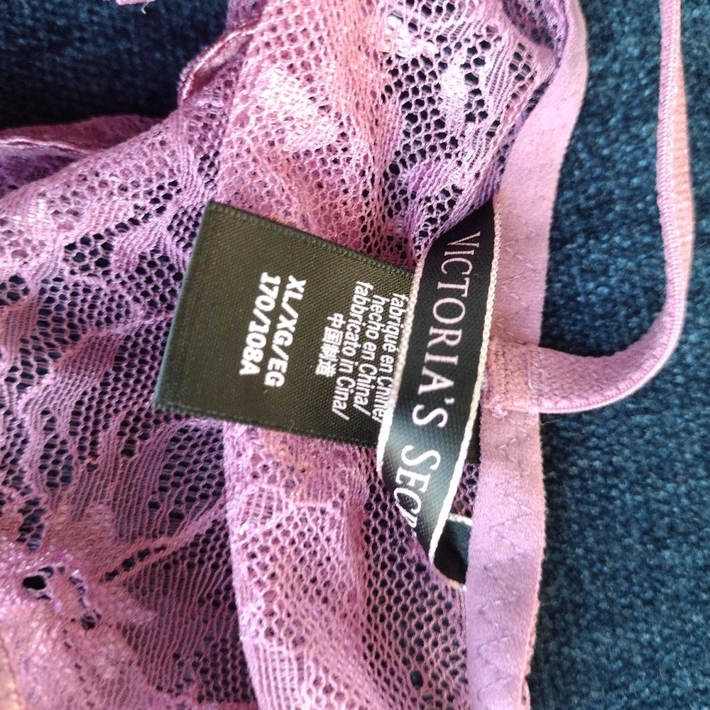 Victorias Secret Lace Plunge Bodysuit Sheer Teddy Teddy Pink XL - Picture 5 of 6